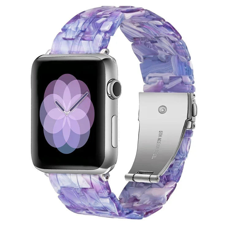 Dây đồng hồ nhựa resin 5 hạt cho Apple Watch Series, 7 45mm / 6&SE&5&4 44mm / 3&2&1 42mm, 7 41mm / 6&SE&5&4 40mm / 3&2&1 38mm