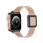 Dây đồng hồ khóa vuông nam châm màu đen cho Apple Watch Series, 7 45mm / 6&SE&5&4 44mm / 3&2&1 42mm, 7 41mm / 6&SE&5&4 40mm / 3&2&1 38mm