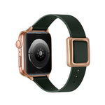 Magnetic Rose Gold Square Buckle Watch Band For Apple Watch Series, 7 45mm / 6&SE&5&4 44mm / 3&2&1 42mm, 7 41mm / 6&SE&5&4 40mm / 3&2&1 38mm