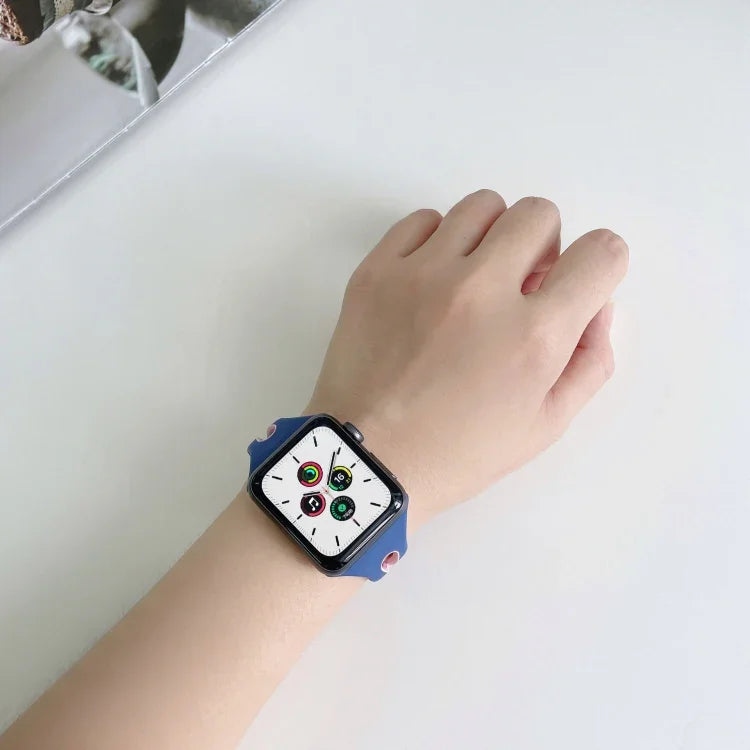 Dây đồng hồ silicone giọt nước cho Apple Watch Series, 7 41mm / 6&SE&5&4 40mm / 3&2&1 38mm, 7 45mm / 6&SE&5&4 44mm / 3&2&1 42mm
