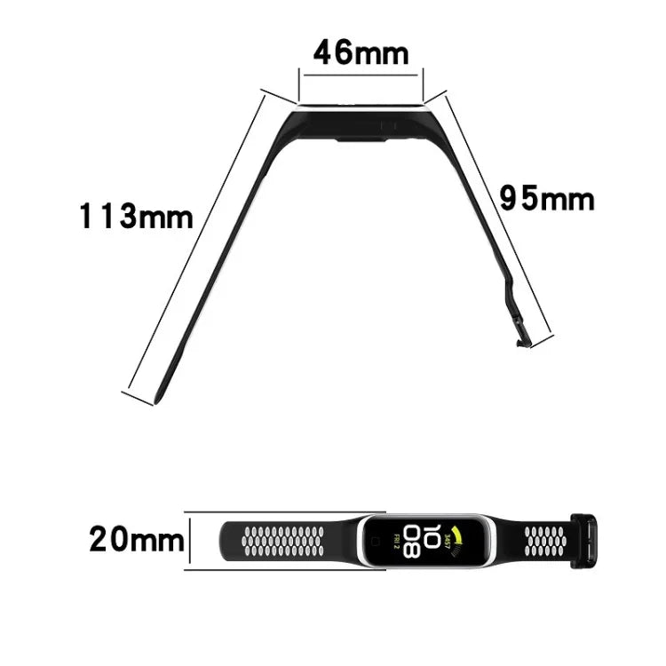 SM-R220 Dây đồng hồ silicone hai màu, Dành cho Samsung Galaxy Fit 2
