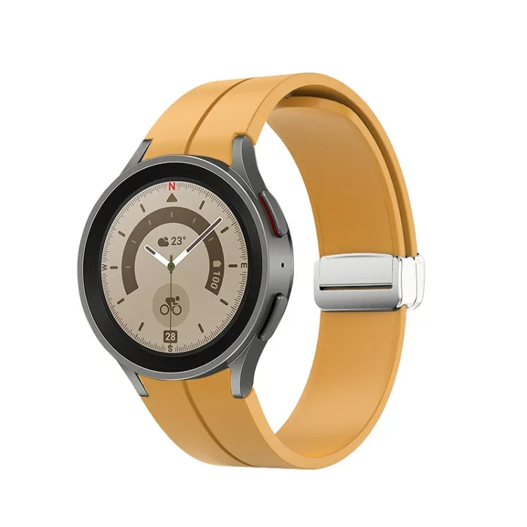 Dây đồng hồ silicone khóa bạc gập, Dành cho Samsung Galaxy Watch5 40&44mm / Pro 45mm