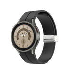 Dây đồng hồ silicone khóa bạc gập, Dành cho Samsung Galaxy Watch5 40&44mm / Pro 45mm