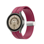 Dây đồng hồ silicone khóa bạc gập, Dành cho Samsung Galaxy Watch5 40&44mm / Pro 45mm