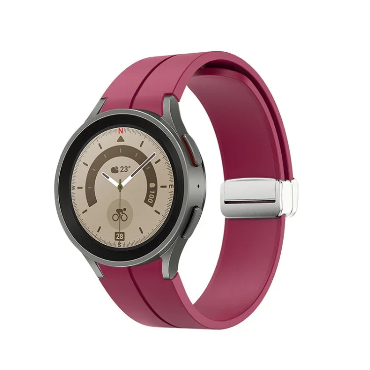 Dây đồng hồ silicone khóa bạc gập, Dành cho Samsung Galaxy Watch5 40&44mm / Pro 45mm