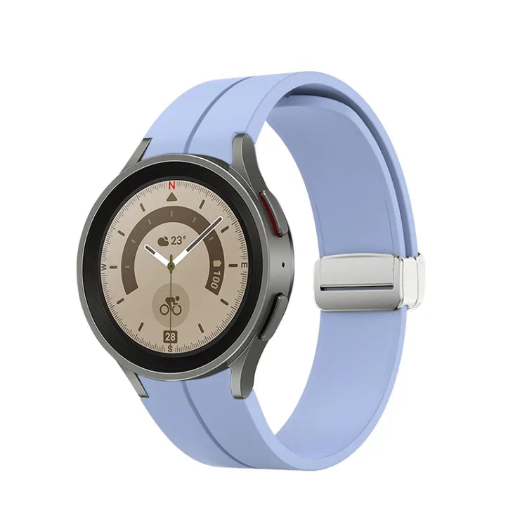 Dây đồng hồ silicone khóa bạc gập, Dành cho Samsung Galaxy Watch5 40&44mm / Pro 45mm