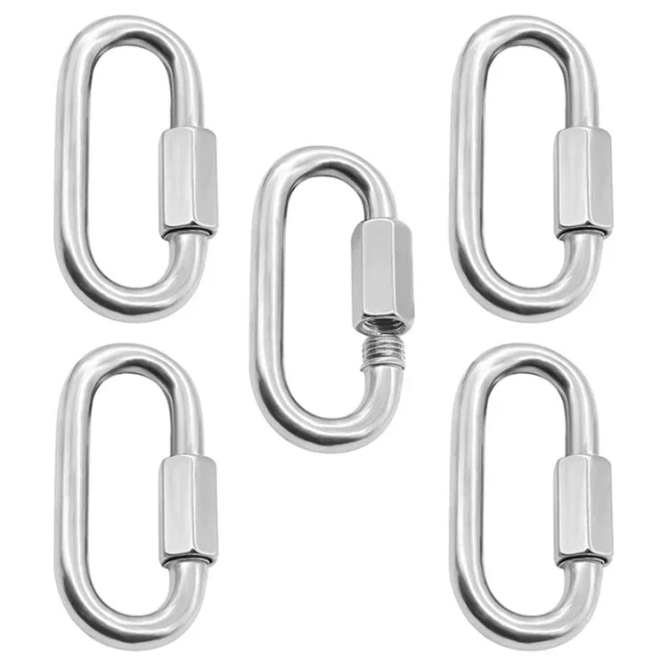 Khóa vòng kết nối nhanh bằng thép không gỉ 304, 5 cái 3.5mm, 5 cái 4mm, 3 cái 5mm, 3 cái 6mm, 2 cái 7mm, 2 cái 8mm, 9mm, 10mm