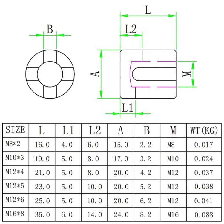 Kẹp cố định dây cáp thép không gỉ 316 cho vườn, M8x2, M10x3, M12x4, M12x5, M12x6, M16x8