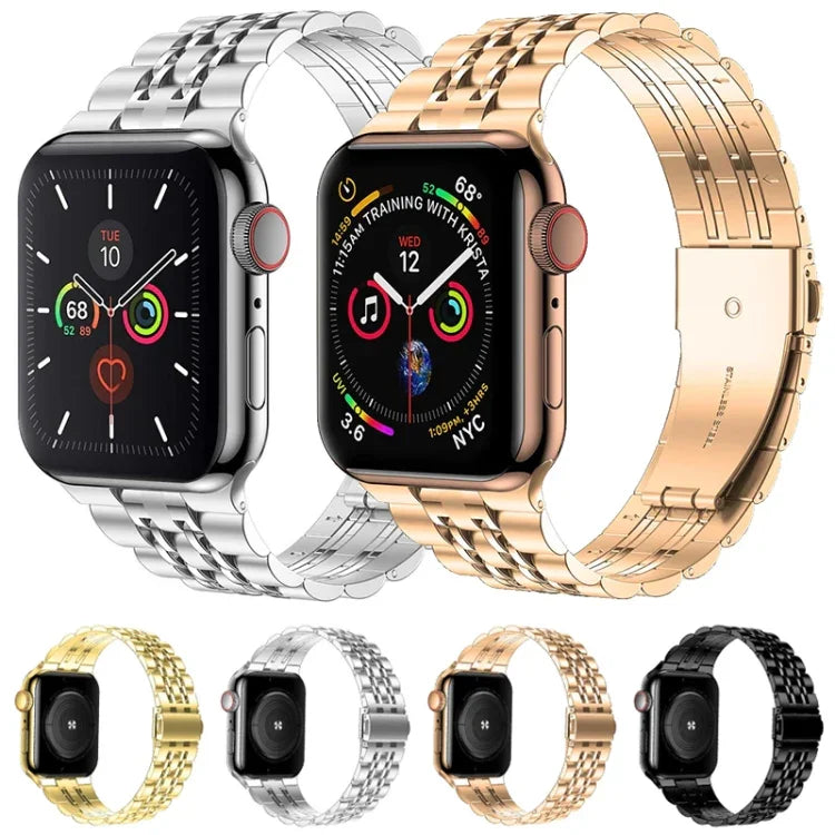 Dây đồng hồ thép không gỉ siêu mỏng 7 hạt cho Apple Watch Series, 7 45mm / 6&SE&5&4 44mm / 3&2&1 42mm, 7 41mm / 6&SE&5&4 40mm / 3&2&1 38mm