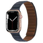 Dây đồng hồ da mảnh hai màu vòng nam châm cho Apple Watch Series, 7 45mm / 6&SE&5&4 44mm / 3&2&1 42mm, 7 41mm / 6&SE&5&4 40mm / 3&2&1 38mm