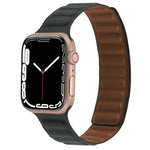 Dây đồng hồ da mảnh hai màu vòng nam châm cho Apple Watch Series, 7 45mm / 6&SE&5&4 44mm / 3&2&1 42mm, 7 41mm / 6&SE&5&4 40mm / 3&2&1 38mm