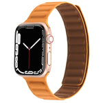 Dây đồng hồ da mảnh hai màu vòng nam châm cho Apple Watch Series, 7 45mm / 6&SE&5&4 44mm / 3&2&1 42mm, 7 41mm / 6&SE&5&4 40mm / 3&2&1 38mm