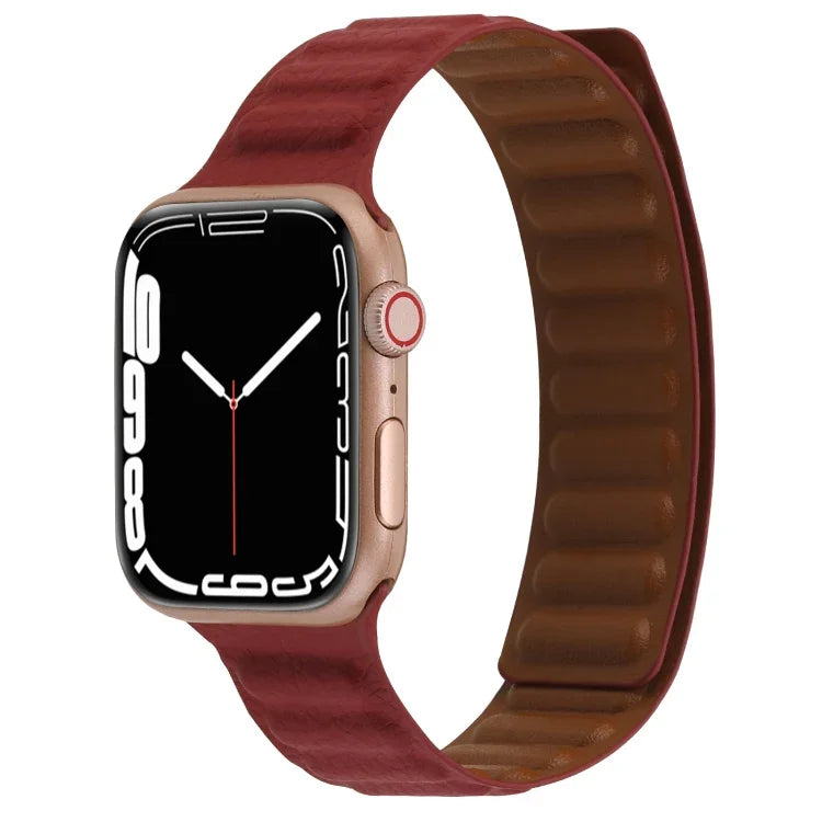 Dây đồng hồ da mảnh hai màu vòng nam châm cho Apple Watch Series, 7 45mm / 6&SE&5&4 44mm / 3&2&1 42mm, 7 41mm / 6&SE&5&4 40mm / 3&2&1 38mm