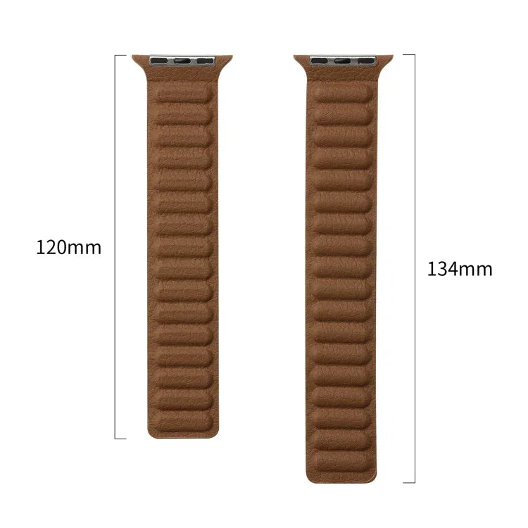 Dây đồng hồ da mảnh hai màu vòng nam châm cho Apple Watch Series, 7 45mm / 6&SE&5&4 44mm / 3&2&1 42mm, 7 41mm / 6&SE&5&4 40mm / 3&2&1 38mm