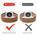 Dây đồng hồ da mảnh hai màu vòng nam châm cho Apple Watch Series, 7 45mm / 6&SE&5&4 44mm / 3&2&1 42mm, 7 41mm / 6&SE&5&4 40mm / 3&2&1 38mm