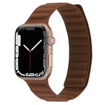 Dây đồng hồ da mảnh hai màu vòng nam châm cho Apple Watch Series, 7 45mm / 6&SE&5&4 44mm / 3&2&1 42mm, 7 41mm / 6&SE&5&4 40mm / 3&2&1 38mm