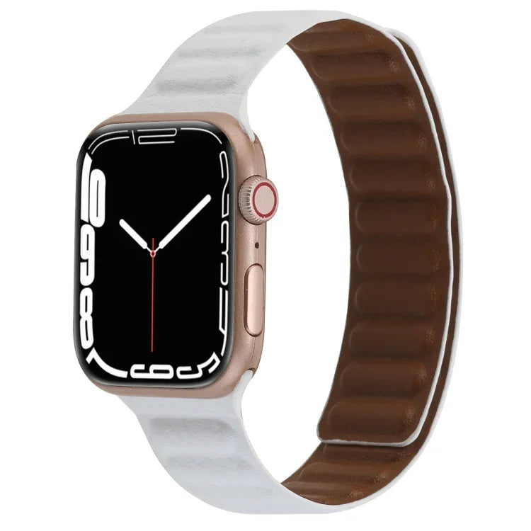 Dây đồng hồ da mảnh hai màu vòng nam châm cho Apple Watch Series, 7 45mm / 6&SE&5&4 44mm / 3&2&1 42mm, 7 41mm / 6&SE&5&4 40mm / 3&2&1 38mm