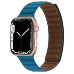 Dây đồng hồ da mảnh hai màu vòng nam châm cho Apple Watch Series, 7 45mm / 6&SE&5&4 44mm / 3&2&1 42mm, 7 41mm / 6&SE&5&4 40mm / 3&2&1 38mm