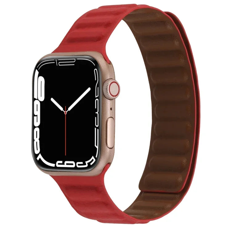 Dây đồng hồ da mảnh hai màu vòng nam châm cho Apple Watch Series, 7 45mm / 6&SE&5&4 44mm / 3&2&1 42mm, 7 41mm / 6&SE&5&4 40mm / 3&2&1 38mm