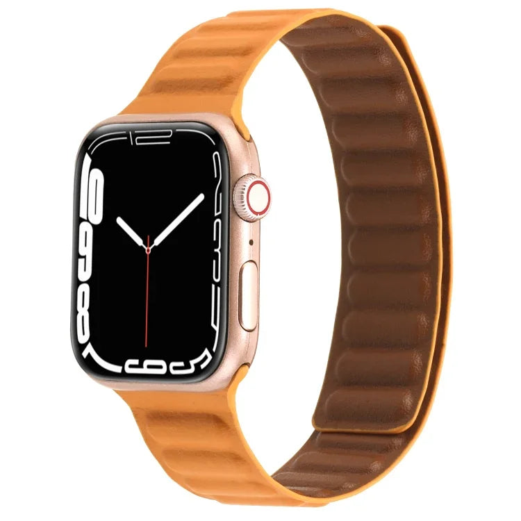 Dây đồng hồ da mảnh hai màu vòng nam châm cho Apple Watch Series, 7 45mm / 6&SE&5&4 44mm / 3&2&1 42mm, 7 41mm / 6&SE&5&4 40mm / 3&2&1 38mm