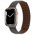 Dây đồng hồ da mảnh hai màu vòng nam châm cho Apple Watch Series, 7 45mm / 6&SE&5&4 44mm / 3&2&1 42mm, 7 41mm / 6&SE&5&4 40mm / 3&2&1 38mm