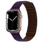 Dây đồng hồ da mảnh hai màu vòng nam châm cho Apple Watch Series, 7 45mm / 6&SE&5&4 44mm / 3&2&1 42mm, 7 41mm / 6&SE&5&4 40mm / 3&2&1 38mm
