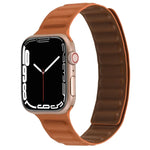 Dây đồng hồ da mảnh hai màu vòng nam châm cho Apple Watch Series, 7 45mm / 6&SE&5&4 44mm / 3&2&1 42mm, 7 41mm / 6&SE&5&4 40mm / 3&2&1 38mm