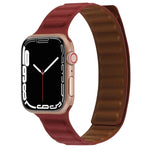 Dây đồng hồ da mảnh hai màu vòng nam châm cho Apple Watch Series, 7 45mm / 6&SE&5&4 44mm / 3&2&1 42mm, 7 41mm / 6&SE&5&4 40mm / 3&2&1 38mm