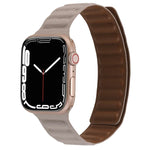 Dây đồng hồ da mảnh hai màu vòng nam châm cho Apple Watch Series, 7 45mm / 6&SE&5&4 44mm / 3&2&1 42mm, 7 41mm / 6&SE&5&4 40mm / 3&2&1 38mm