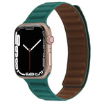 Dây đồng hồ da mảnh hai màu vòng nam châm cho Apple Watch Series, 7 45mm / 6&SE&5&4 44mm / 3&2&1 42mm, 7 41mm / 6&SE&5&4 40mm / 3&2&1 38mm