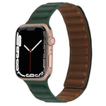 Dây đồng hồ da mảnh hai màu vòng nam châm cho Apple Watch Series, 7 45mm / 6&SE&5&4 44mm / 3&2&1 42mm, 7 41mm / 6&SE&5&4 40mm / 3&2&1 38mm