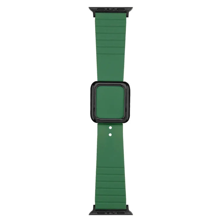 Dây đồng hồ silicone khóa vuông đen cho Apple Watch Series, 7 45mm / 6&SE&5&4 44mm / 3&2&1 42mm, 7 41mm / 6&SE&5&4 40mm / 3&2&1 38mm