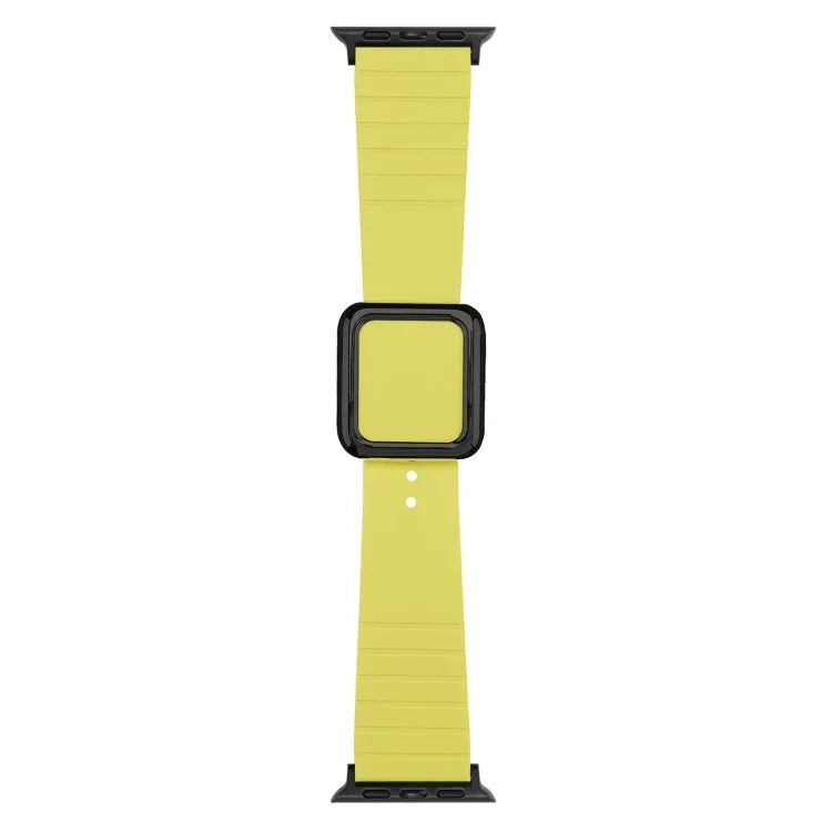 Dây đồng hồ silicone khóa vuông đen cho Apple Watch Series, 7 45mm / 6&SE&5&4 44mm / 3&2&1 42mm, 7 41mm / 6&SE&5&4 40mm / 3&2&1 38mm