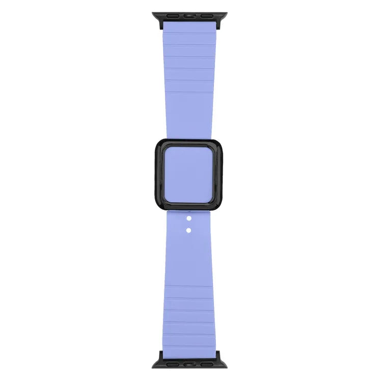 Dây đồng hồ silicone khóa vuông đen cho Apple Watch Series, 7 45mm / 6&SE&5&4 44mm / 3&2&1 42mm, 7 41mm / 6&SE&5&4 40mm / 3&2&1 38mm
