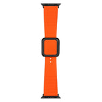 Dây đồng hồ silicone khóa vuông đen cho Apple Watch Series, 7 45mm / 6&SE&5&4 44mm / 3&2&1 42mm, 7 41mm / 6&SE&5&4 40mm / 3&2&1 38mm