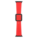 Dây đồng hồ silicone khóa vuông đen cho Apple Watch Series, 7 45mm / 6&SE&5&4 44mm / 3&2&1 42mm, 7 41mm / 6&SE&5&4 40mm / 3&2&1 38mm