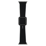 Dây đồng hồ silicone khóa vuông đen cho Apple Watch Series, 7 45mm / 6&SE&5&4 44mm / 3&2&1 42mm, 7 41mm / 6&SE&5&4 40mm / 3&2&1 38mm