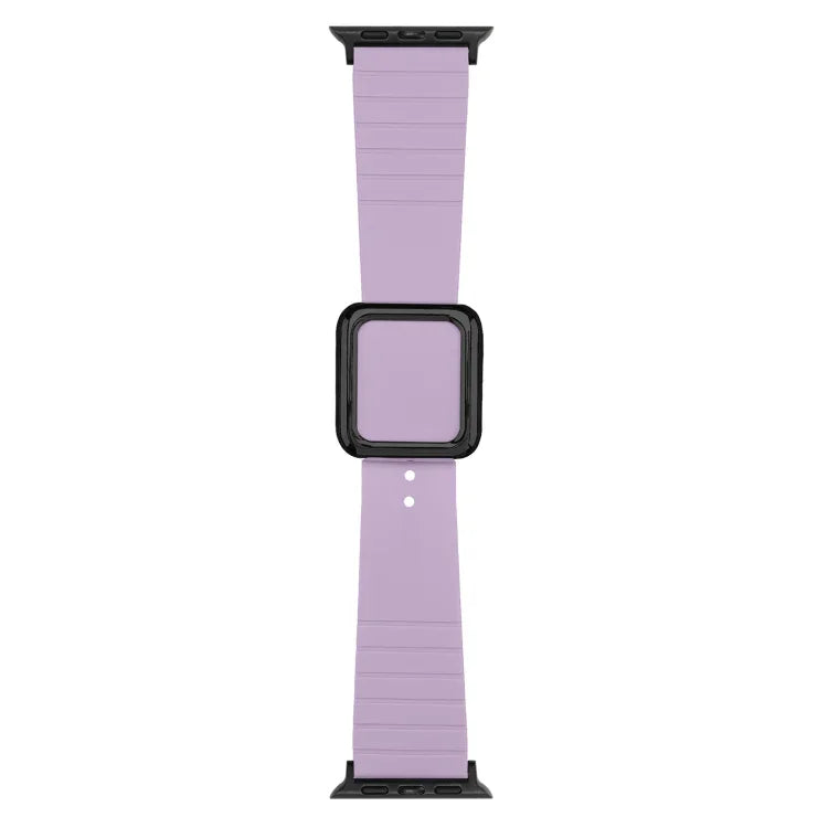 Dây đồng hồ silicone khóa vuông đen cho Apple Watch Series, 7 45mm / 6&SE&5&4 44mm / 3&2&1 42mm, 7 41mm / 6&SE&5&4 40mm / 3&2&1 38mm