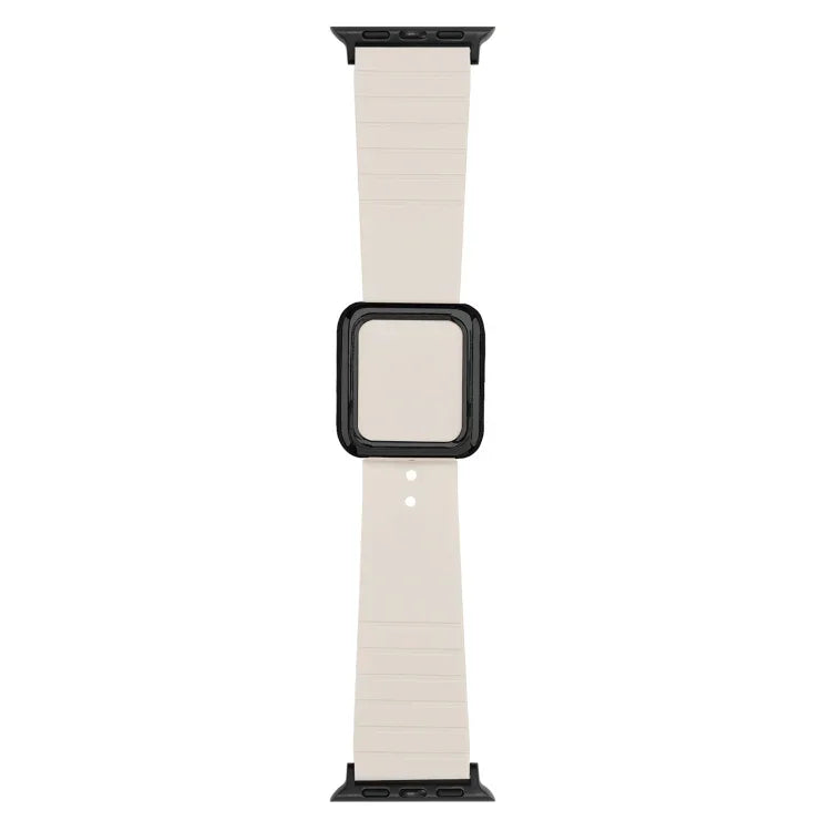 Dây đồng hồ silicone khóa vuông đen cho Apple Watch Series, 7 45mm / 6&SE&5&4 44mm / 3&2&1 42mm, 7 41mm / 6&SE&5&4 40mm / 3&2&1 38mm