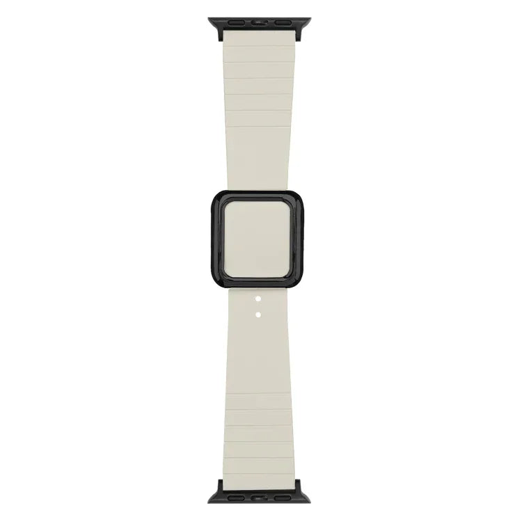 Dây đồng hồ silicone khóa vuông đen cho Apple Watch Series, 7 45mm / 6&SE&5&4 44mm / 3&2&1 42mm, 7 41mm / 6&SE&5&4 40mm / 3&2&1 38mm