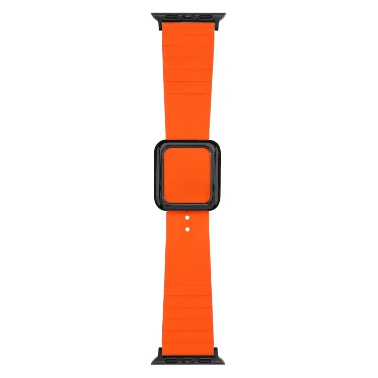 Dây đồng hồ silicone khóa vuông đen cho Apple Watch Series, 7 45mm / 6&SE&5&4 44mm / 3&2&1 42mm, 7 41mm / 6&SE&5&4 40mm / 3&2&1 38mm