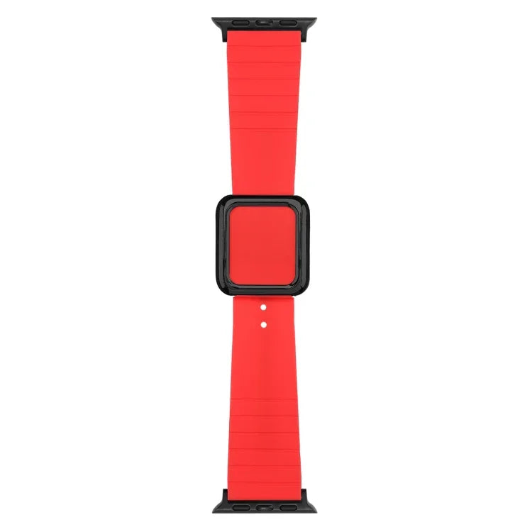 Dây đồng hồ silicone khóa vuông đen cho Apple Watch Series, 7 45mm / 6&SE&5&4 44mm / 3&2&1 42mm, 7 41mm / 6&SE&5&4 40mm / 3&2&1 38mm
