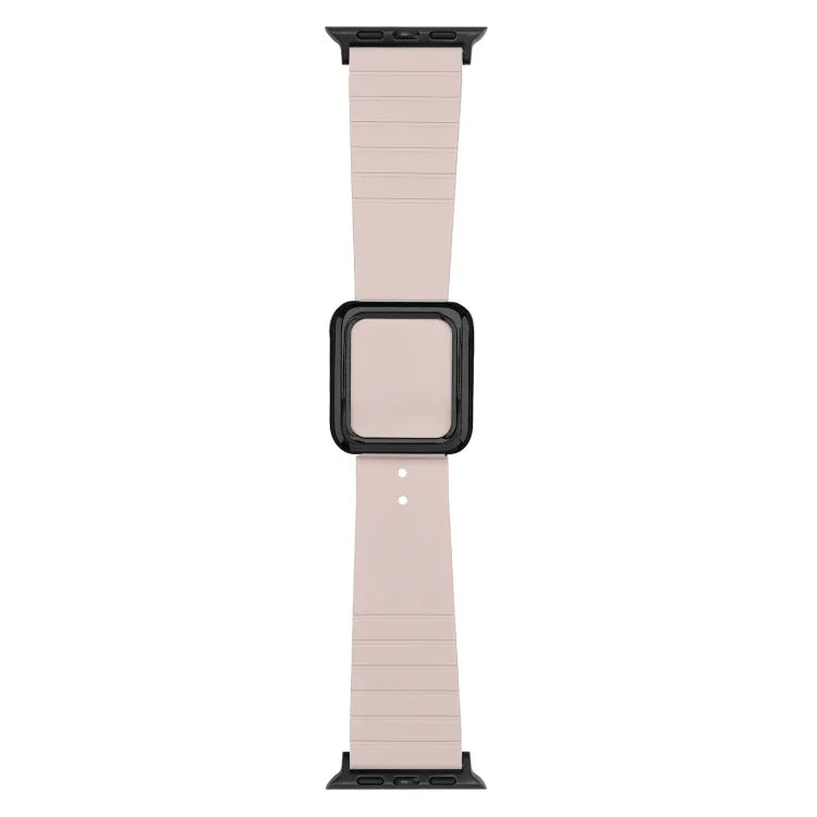 Dây đồng hồ silicone khóa vuông đen cho Apple Watch Series, 7 45mm / 6&SE&5&4 44mm / 3&2&1 42mm, 7 41mm / 6&SE&5&4 40mm / 3&2&1 38mm