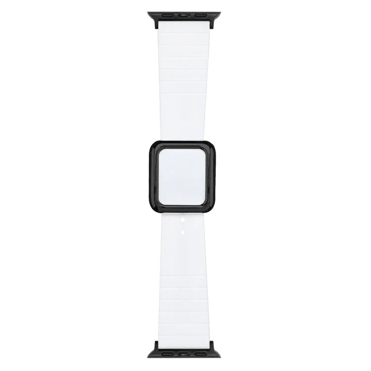 Dây đồng hồ silicone khóa vuông đen cho Apple Watch Series, 7 45mm / 6&SE&5&4 44mm / 3&2&1 42mm, 7 41mm / 6&SE&5&4 40mm / 3&2&1 38mm