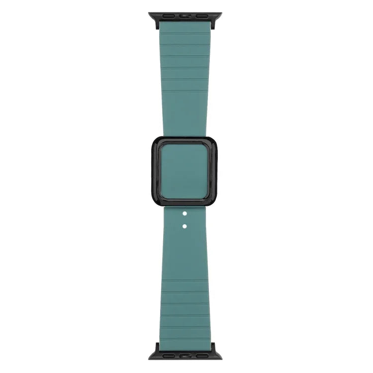Dây đồng hồ silicone khóa vuông đen cho Apple Watch Series, 7 45mm / 6&SE&5&4 44mm / 3&2&1 42mm, 7 41mm / 6&SE&5&4 40mm / 3&2&1 38mm