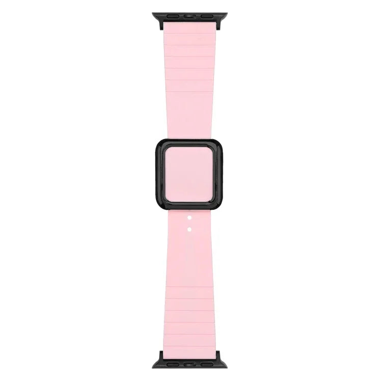 Dây đồng hồ silicone khóa vuông đen cho Apple Watch Series, 7 45mm / 6&SE&5&4 44mm / 3&2&1 42mm, 7 41mm / 6&SE&5&4 40mm / 3&2&1 38mm