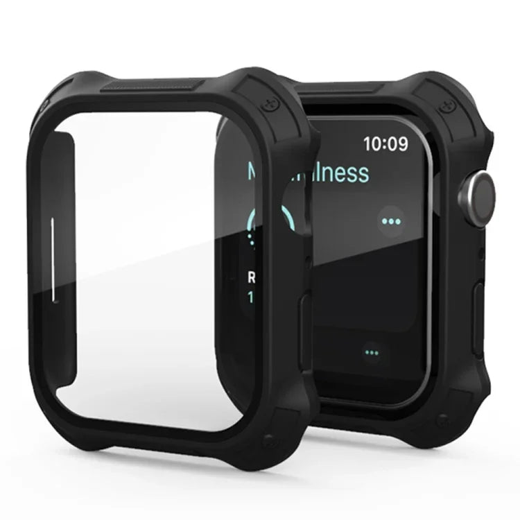 Ốp bảo vệ 2 trong 1 khung PC mờ + kính cường lực bảo vệ màn hình, Dành cho Apple Watch Series 9 / 8 / 7 45mm, Dành cho Apple Watch Series 9 / 8 / 7 41mm