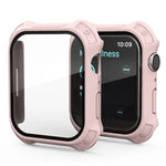 Ốp bảo vệ 2 trong 1 khung PC mờ + kính cường lực bảo vệ màn hình, Dành cho Apple Watch Series 9 / 8 / 7 45mm, Dành cho Apple Watch Series 9 / 8 / 7 41mm