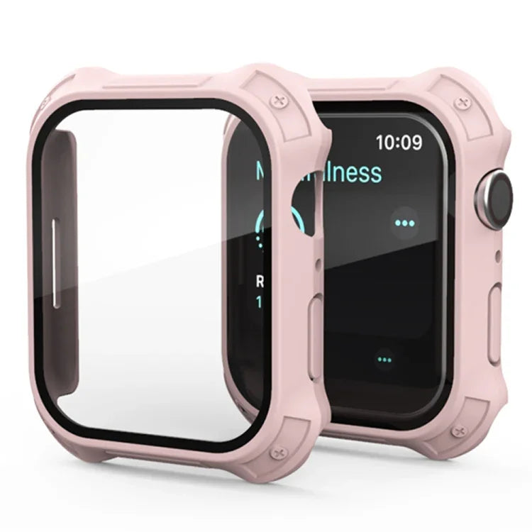 Ốp bảo vệ 2 trong 1 khung PC mờ + kính cường lực bảo vệ màn hình, Dành cho Apple Watch Series 9 / 8 / 7 45mm, Dành cho Apple Watch Series 9 / 8 / 7 41mm