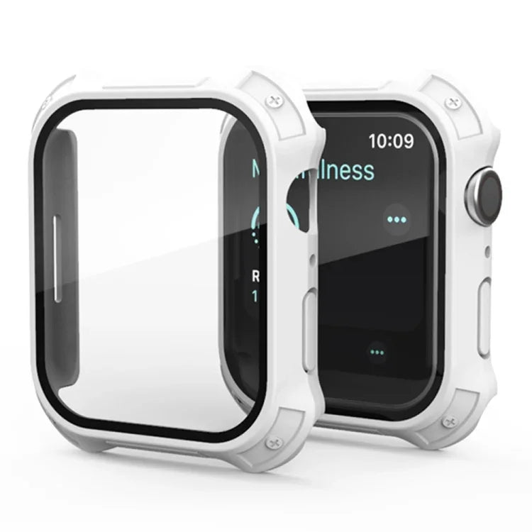 Ốp bảo vệ 2 trong 1 khung PC mờ + kính cường lực bảo vệ màn hình, Dành cho Apple Watch Series 9 / 8 / 7 45mm, Dành cho Apple Watch Series 9 / 8 / 7 41mm